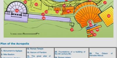 Akropolis-Eingang Karte - Karte der Akropolis Bereich, Athen (Griechenland) Akropolis-Eingang Karte - Karte der Akropolis Bereich, Athen (Griechenland)