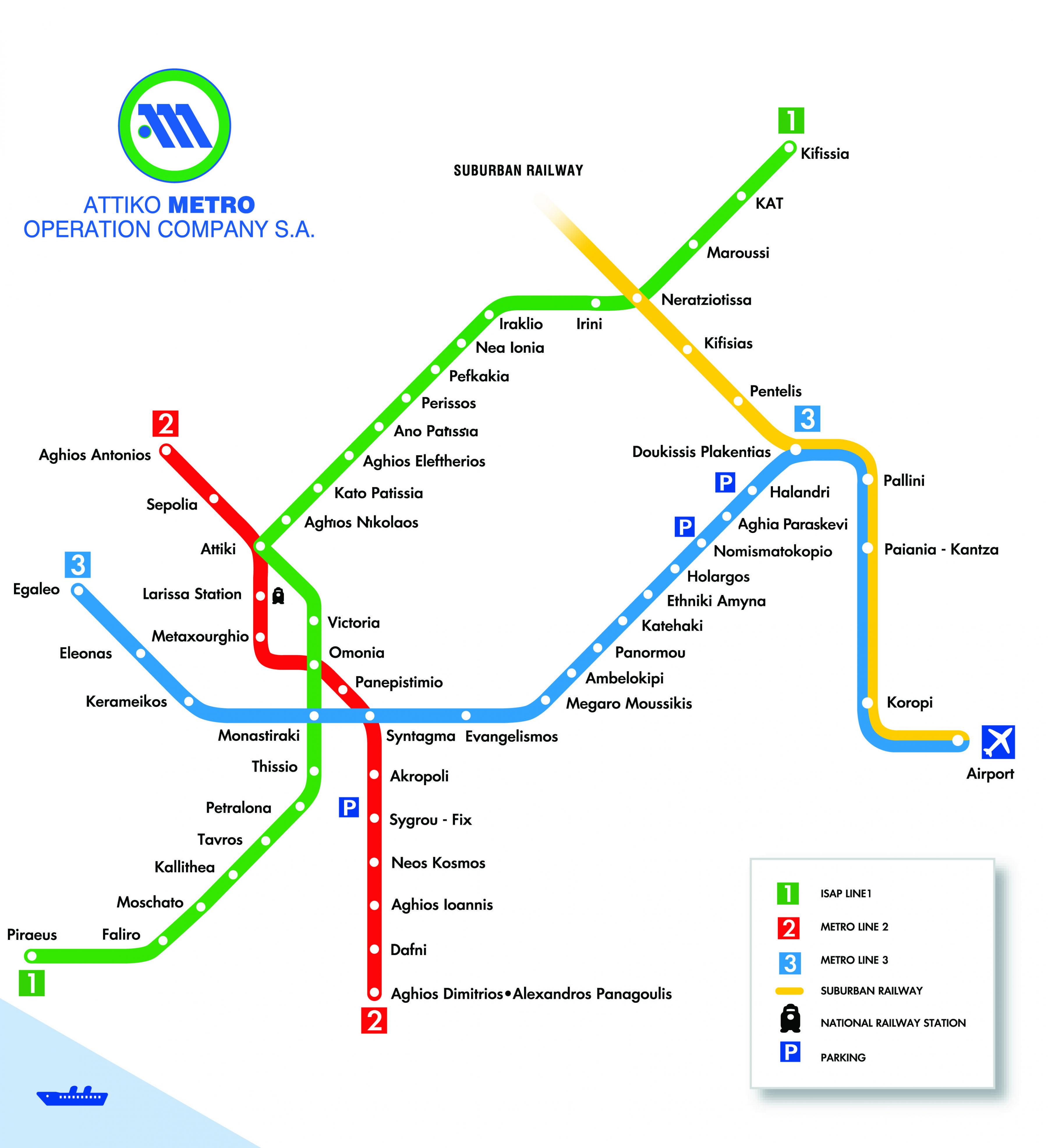 Athener U Bahn Station Karte 