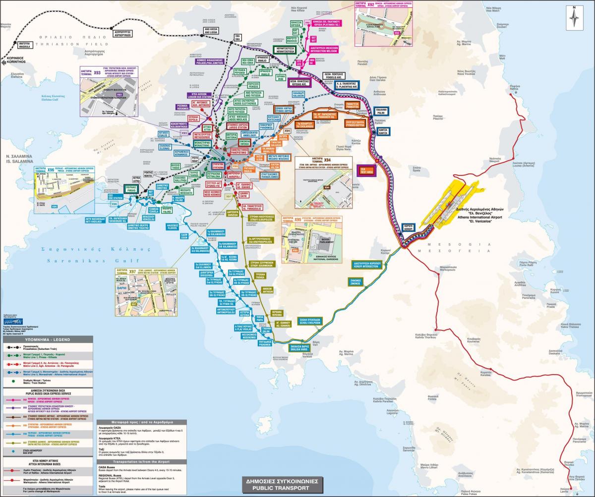 Athen, Griechenland-bus-Routen Karte