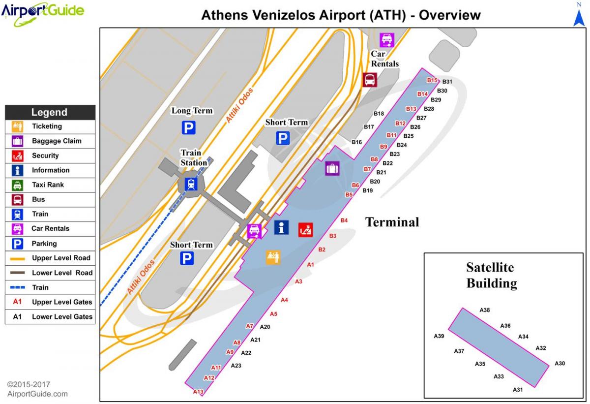 Athen Flughafen-gate Karte