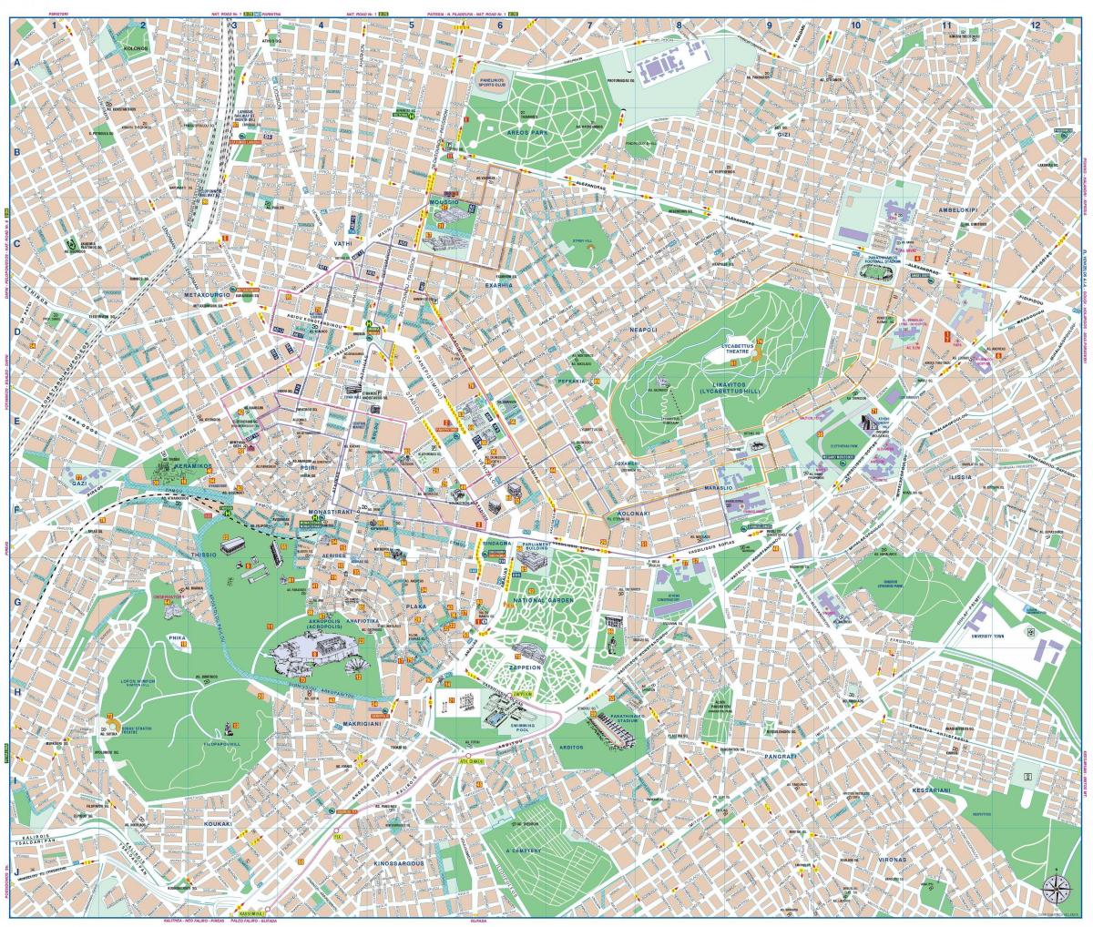 Karte von Athen und Umgebung