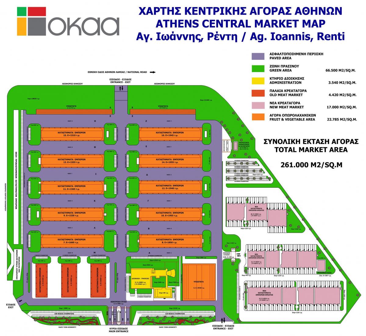Karte von Athens central market