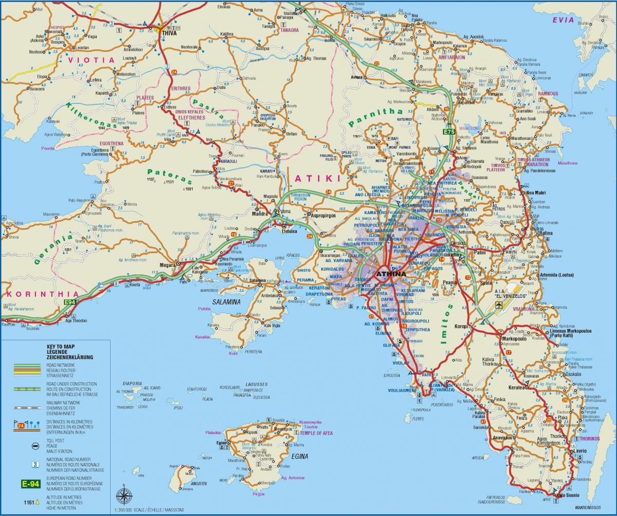 Karte von attiki Griechenland