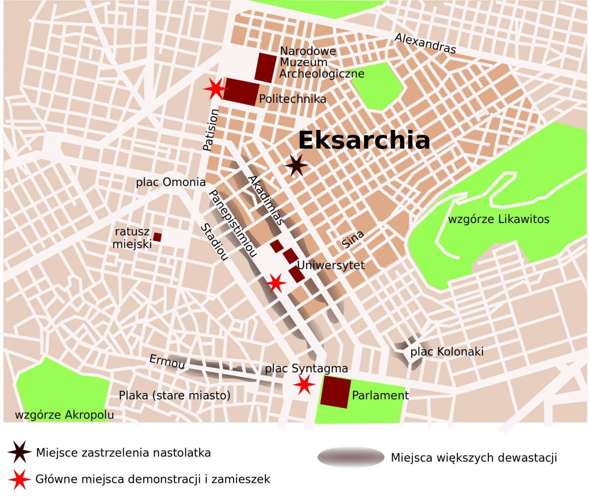Karte von exarchia in Athen