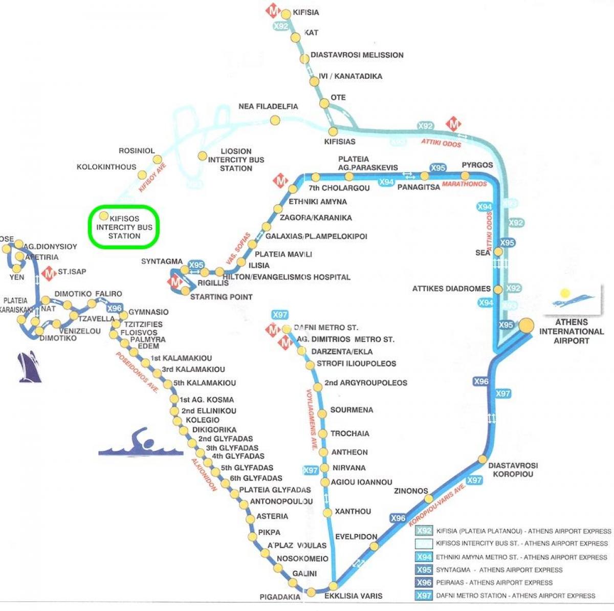 Karte von kifissos Busbahnhof