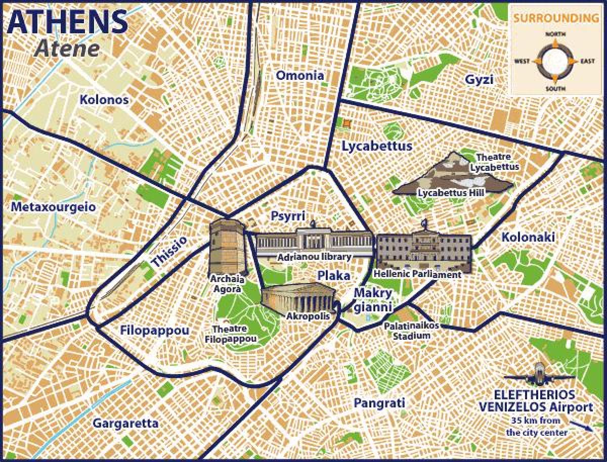 Karte von Athen omonia 