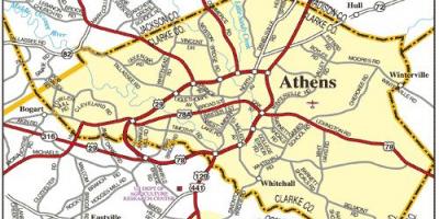 Karte von Athen-Straße 