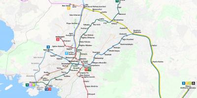 Athen metro und tram map