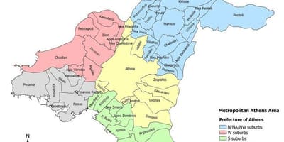 Karte von Athen und Umgebung