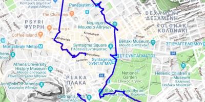 Athen, Griechenland-walking-Tourenkarte