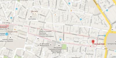 Karte von ermou street in Athen