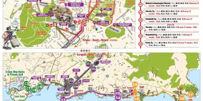 Athen hop-on-hop-off-bus route map