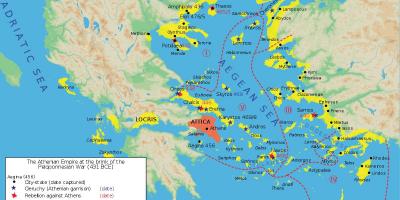 Antike Stadt Athen Karte